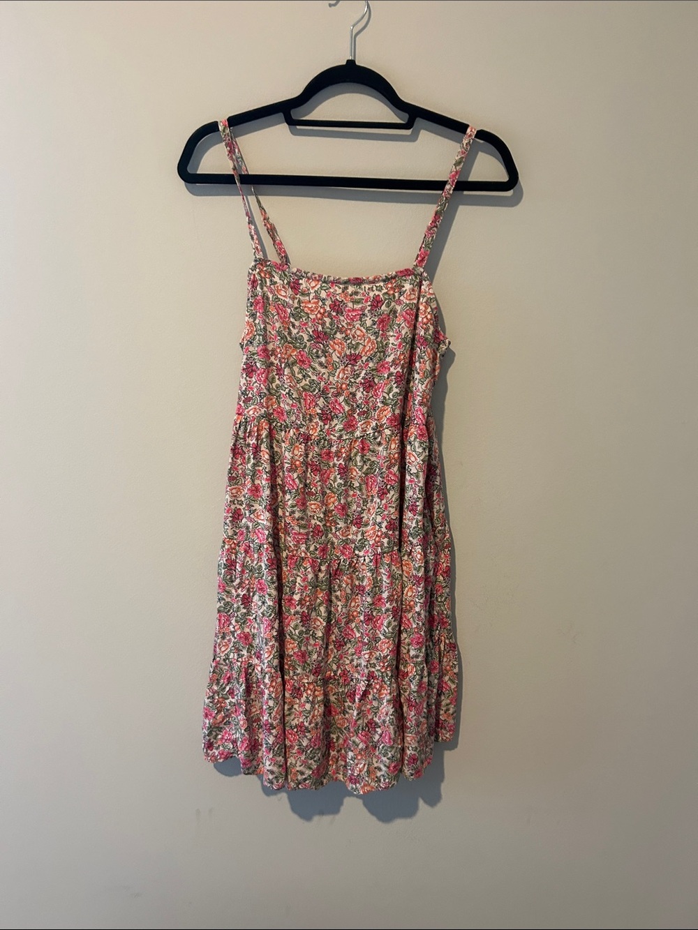 Old Navy Floral Spaghetti Strap Dress in Pink, Coral and Green
